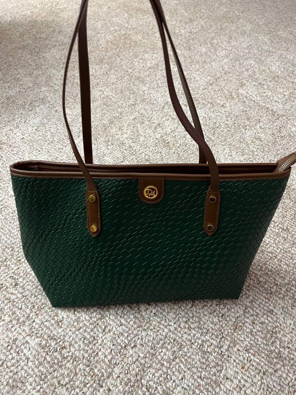 Women’s Tote Shoulder Green Woven Handbag